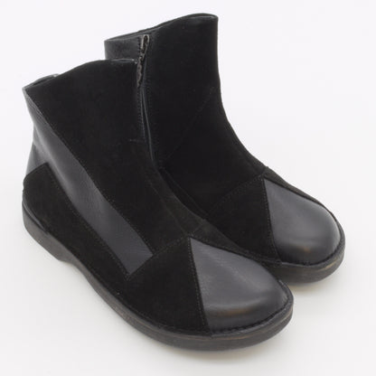 STIEFELETTE I MIX VELOUR UND GLATTLEDER